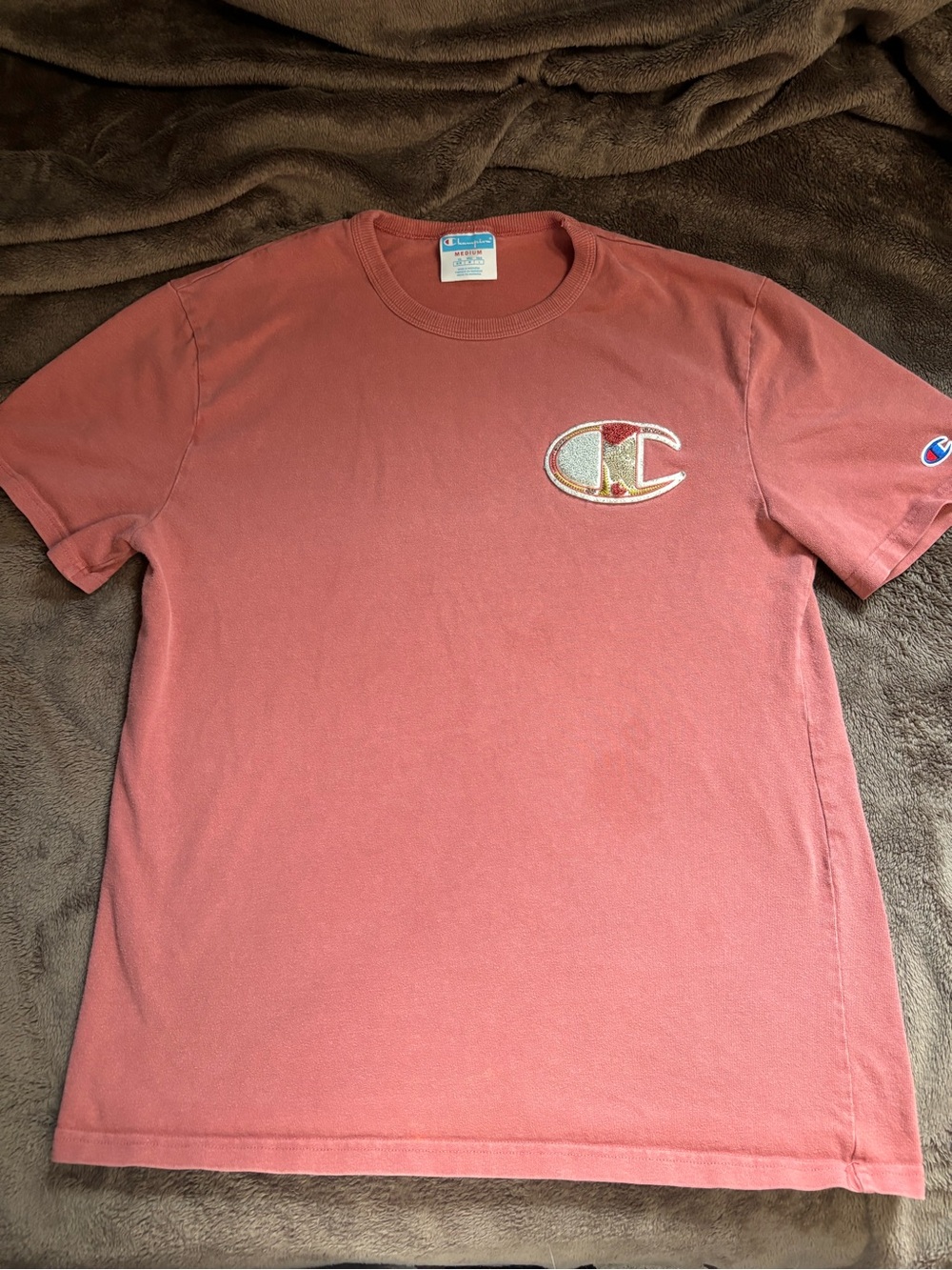 Champion Men's Rust Red Classic Logo Tee